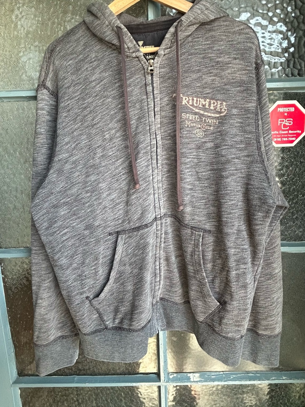 Lucky Brand x Triumph Speed Twin Motorcycle Full Zip Hoodie Gray Men’s L